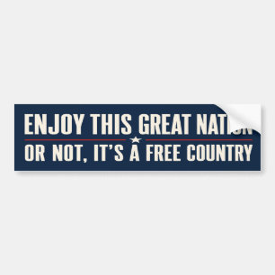 Njut av denna fantastiska nation rolig patriotisk bildekal