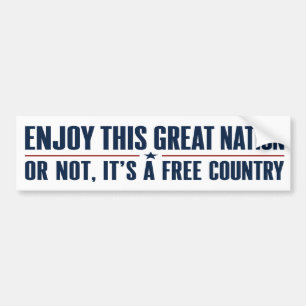 Njut av denna fantastiska nation rolig patriotisk bildekal