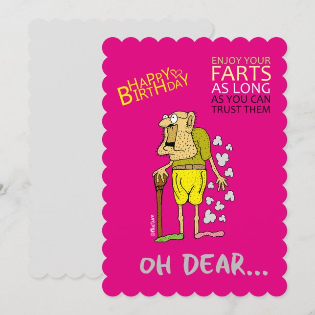Njut av din gamle man Birthday hälsning Kort (Fram/baksida)