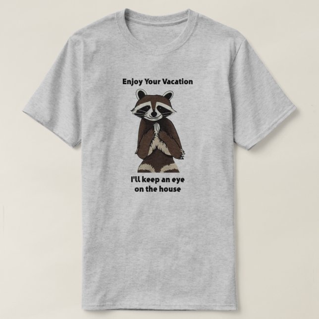 Njut av din kvacitet, felande Raccoon T Shirt (Design framsida)