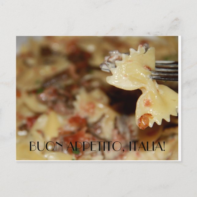 Njut av din måltid på italienska vykort (Framsida)