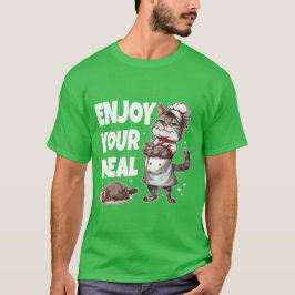 Njut av din matsnåla Cat Cook T Shirt