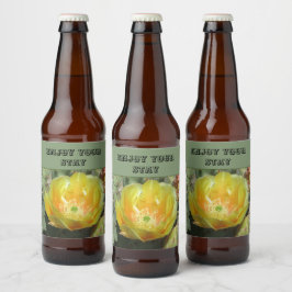 Njut av dina uppehållskaktuarier i sydvästra hemme ölflaska etikett