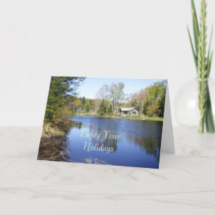 Njut av ditt Helgdag-Rustiska skåp Helgkort