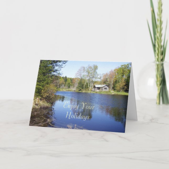 Njut av ditt Helgdag-Rustiska skåp Helgkort (Framsida)
