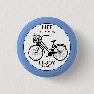 Njut av drivcykelns silhuettmotivation knapp