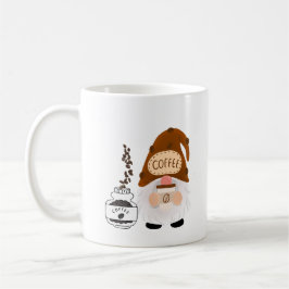 Njut av en kopp kaffe med en tomte på en kaffekopp