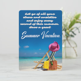 Njut av en sommarsemester vid stranden julkort