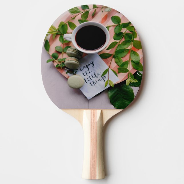 Njut av fred i lilla Sak-kaffet Cookies Pingisracket (Framsidan)