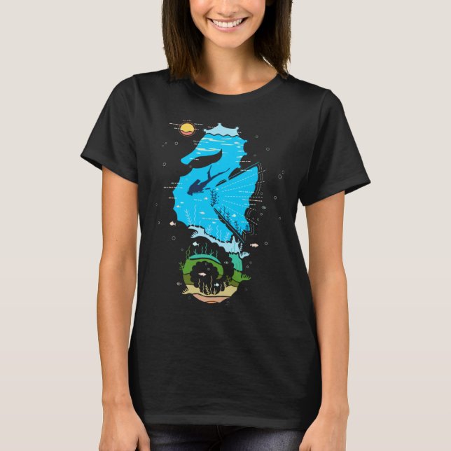 Njut av GOD-Sparan vid undervattenshavets hav c T Shirt (Framsida)