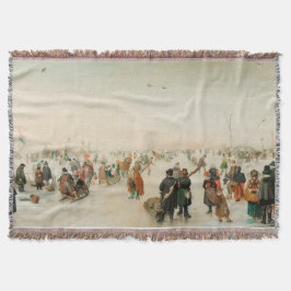 Njut av Ice nära Town 1620 Hendrick Avercamps Filt