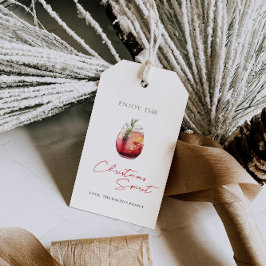 Njut av julspirits - tackkort presentetikett