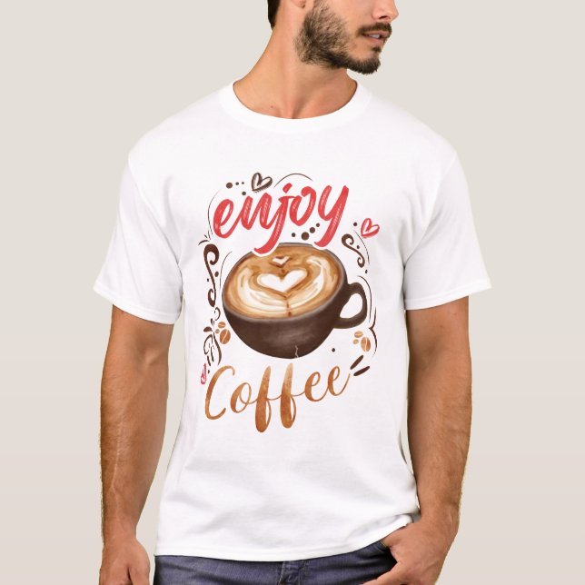 Njut av kaffe t shirt (Framsida)