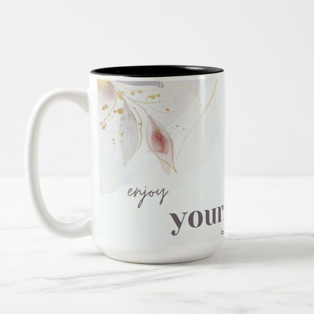 njut av kaffe Två-Tonad mugg (Vänster)