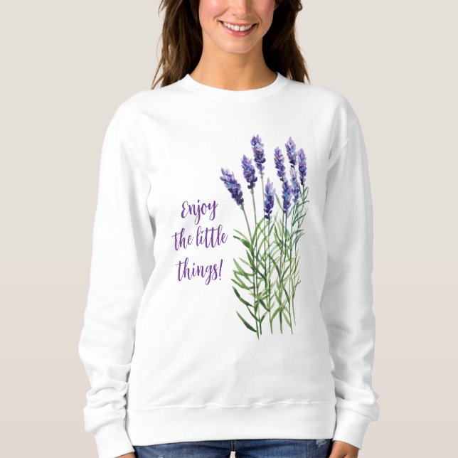 Njut av lilla Sak lavender T Shirt (Framsida)