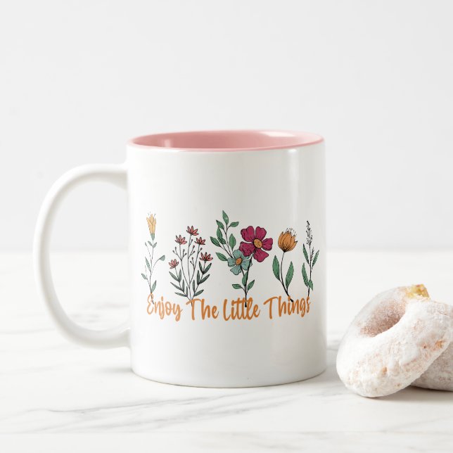 Njut av lilla Sak-Vintagen Två-Tonad Mugg (Med munk)