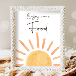 Njut av lite mat Bord Boho Sunshine Birthday Poster