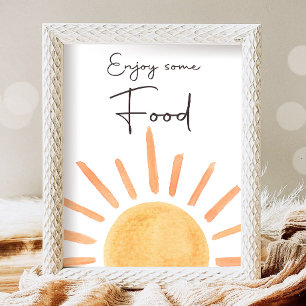 Njut av lite mat Bord Boho Sunshine Birthday Poster