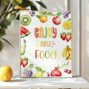 Njut av lite mat Två gånger i frutti-födelsedag Poster