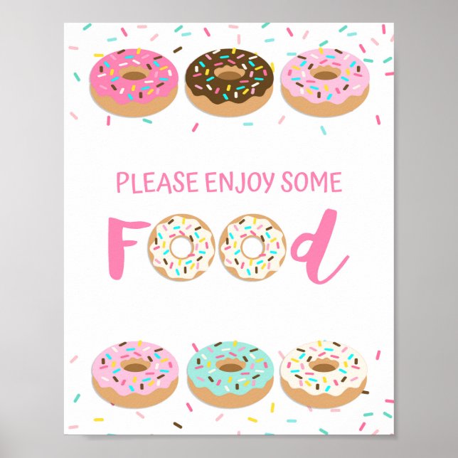 Njut av lite Rosa av märket Donut Sprinkle Bord Poster (Framsidan)