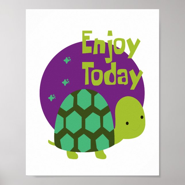 Njut av livet Kawaii gullig, rolig grönt Poster (Framsidan)