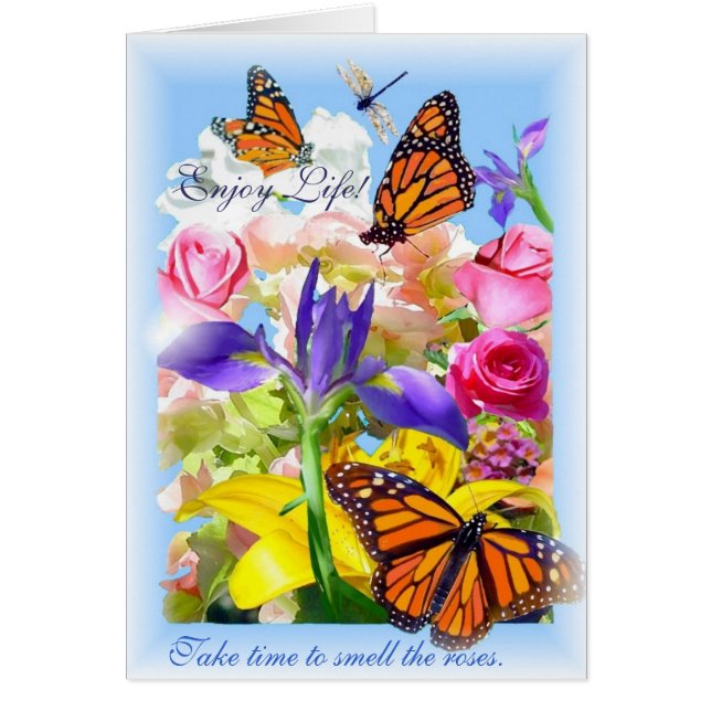 Njut av livet!kort hälsningskort (Framsidan)