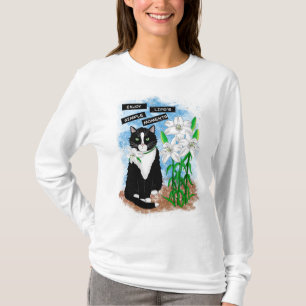 Njut av livets enkla ögonblick Tuxedo Cat and Qu T Shirt