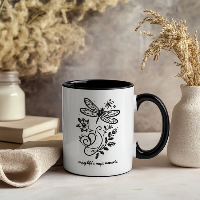 Njut av livets magiska inslag kaffemugg (Skapare uppladdad)