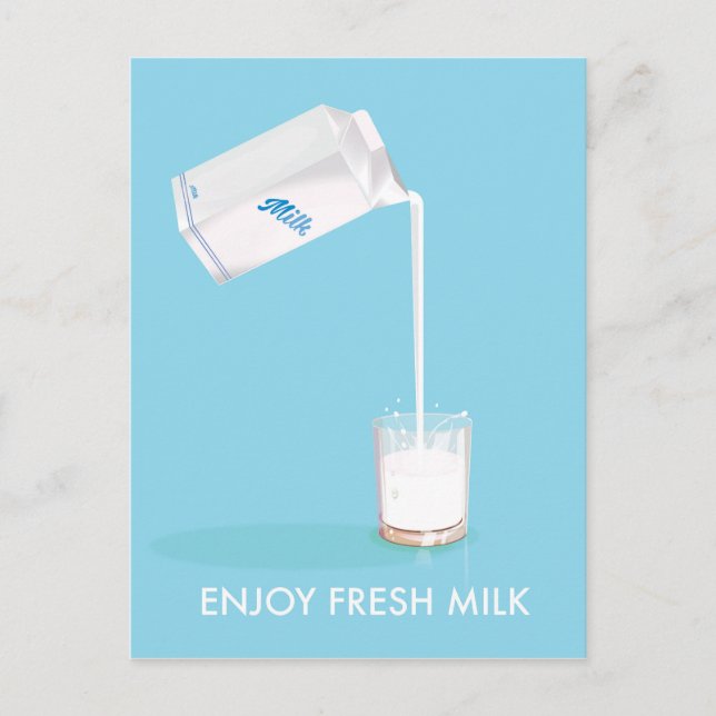 Njut av Mjölk Vintage Commercial Vykort (Framsida)