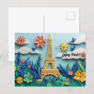 Njut av Papper Quilling Art i Paris Vykort