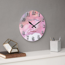 Njut av Pension Pastel Fluid Färg Stor Klocka