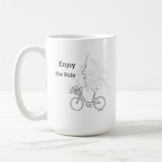  Njut av resan: minimalistisk cykel- och blomsterk Kaffemugg
