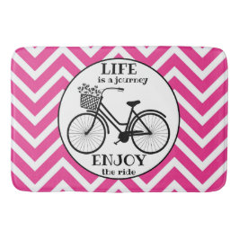 Njut av riden | Cykel med blommor i rörelse Badrumsmatta