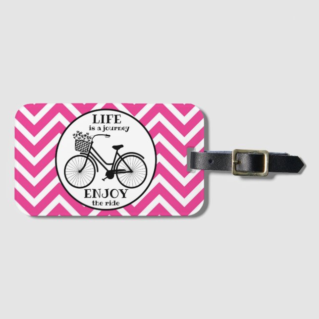 Njut av riden | Cykel med blommor i rörelse Bagagebricka (Framsida horisontal)