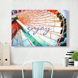 Njut av skript Carnival Ferris Wheel Photo Bold Canvastryck