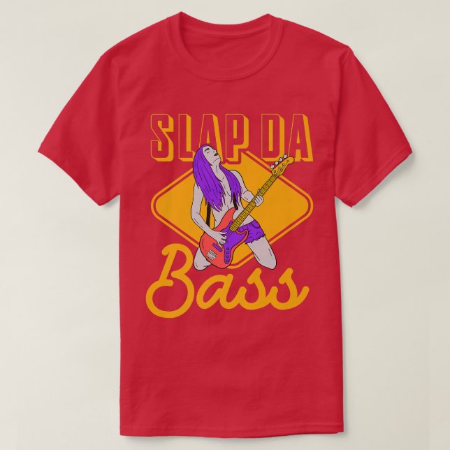 Njut av Slap Bass Guitar Sylt Session Slap da bass T Shirt (Design framsida)