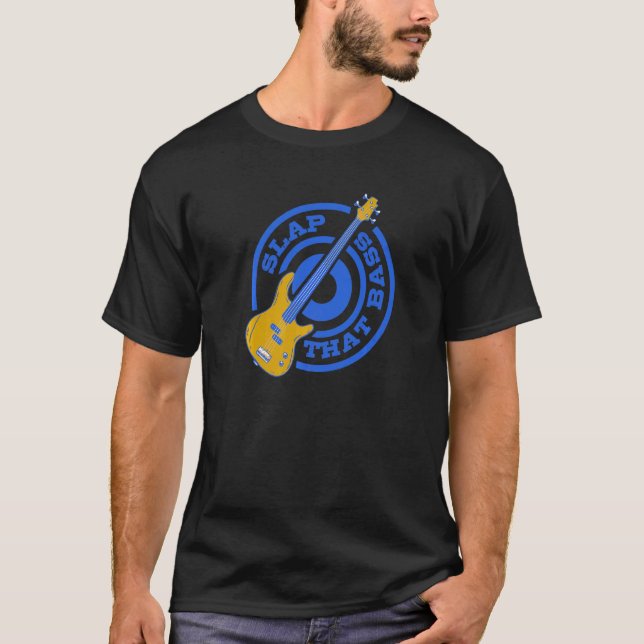 Njut av Slap Bass Guitar Sylt-sessionssnäcka som ä T Shirt (Framsida)