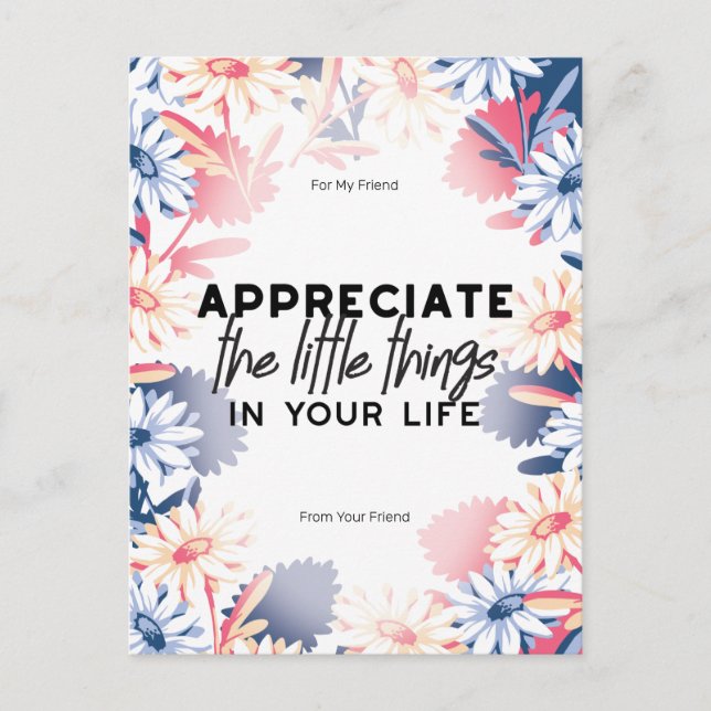 Njut av små sak-offerter vykort (Framsida)