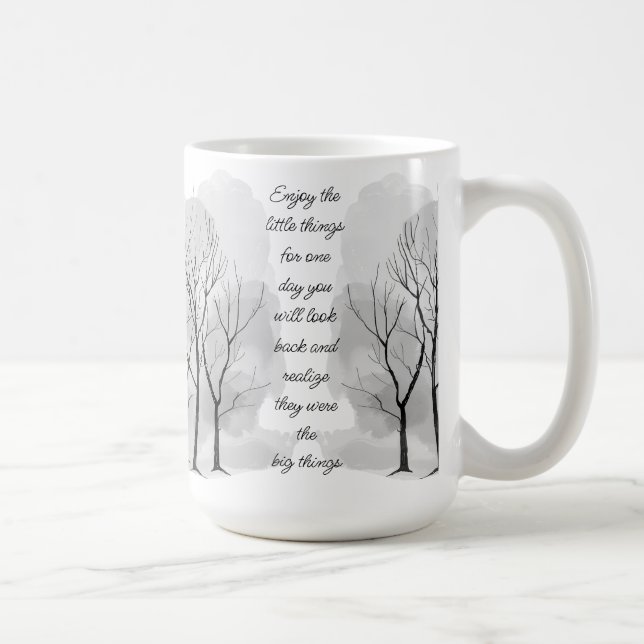 Njut av små saker Inspirerande livscitat Kaffemugg (Höger)