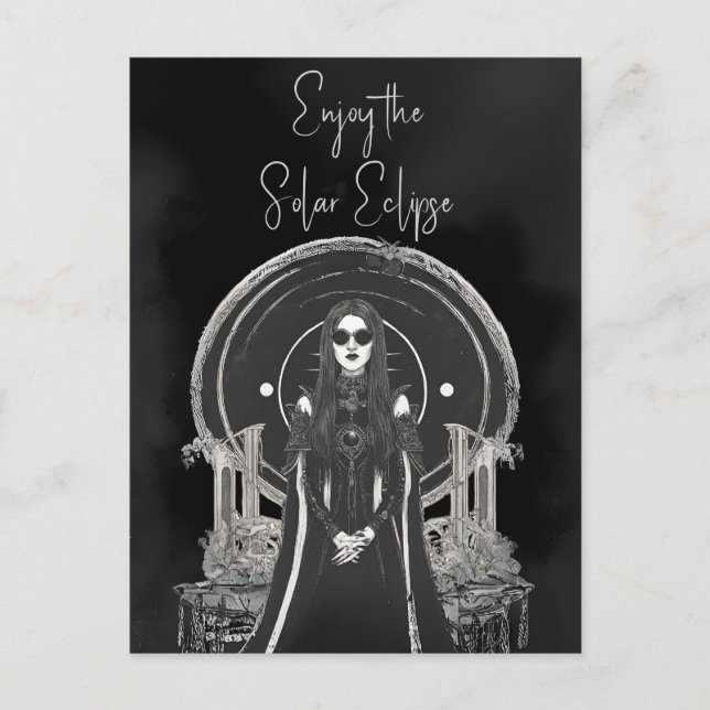 Njut av Solar Eclipse Goth Vampire Helg Vykort (Framsida)