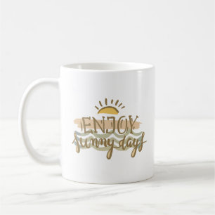 njut av soliga dagar kaffemugg
