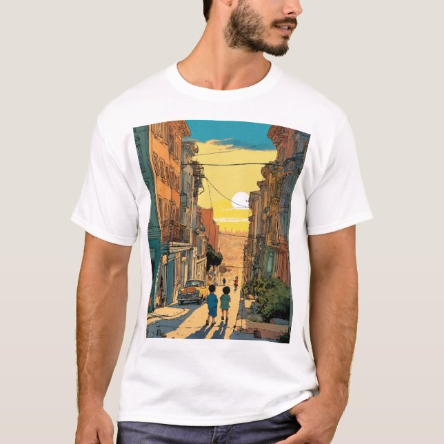 Njut av solnedgången med den här skjortan t shirt (Framsida)