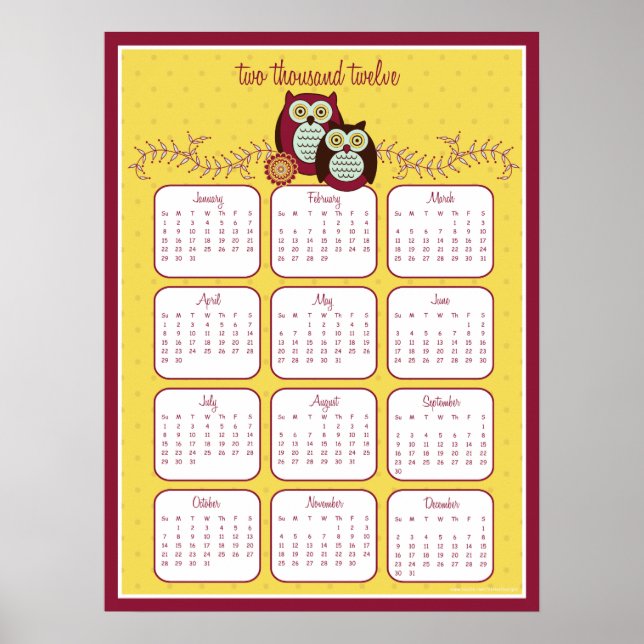 Njut av solsken 2012 Kalender Poster (Framsidan)