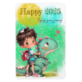Njut av Tecknaden Journey Boy & Dinosaur Magnet
