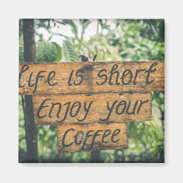 Njut av teckningsbild för kaffetecken magnet