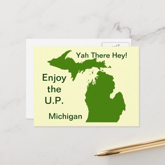 Njut av U.P. Michigan med Da Yoopers Vykort (Fram/Back In Situ)