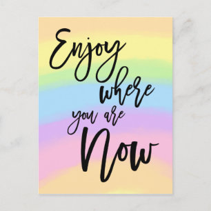 Njut av var du nu citerar Regnbow Färg Vykort