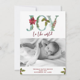 Njut av världskristmas-fotokortet nyfödd bebis julkort