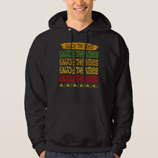 Njut av Vibes Reggae Stil för Reggae Music Hoodie (Framsida)