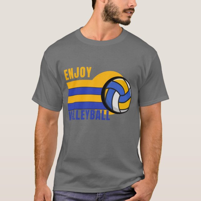 Njut av volleybolldesign t shirt (Framsida)
